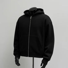 Men's Solid Custom Backpack Zip Up Hoodie