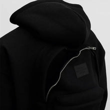 Men's Solid Custom Backpack Zip Up Hoodie