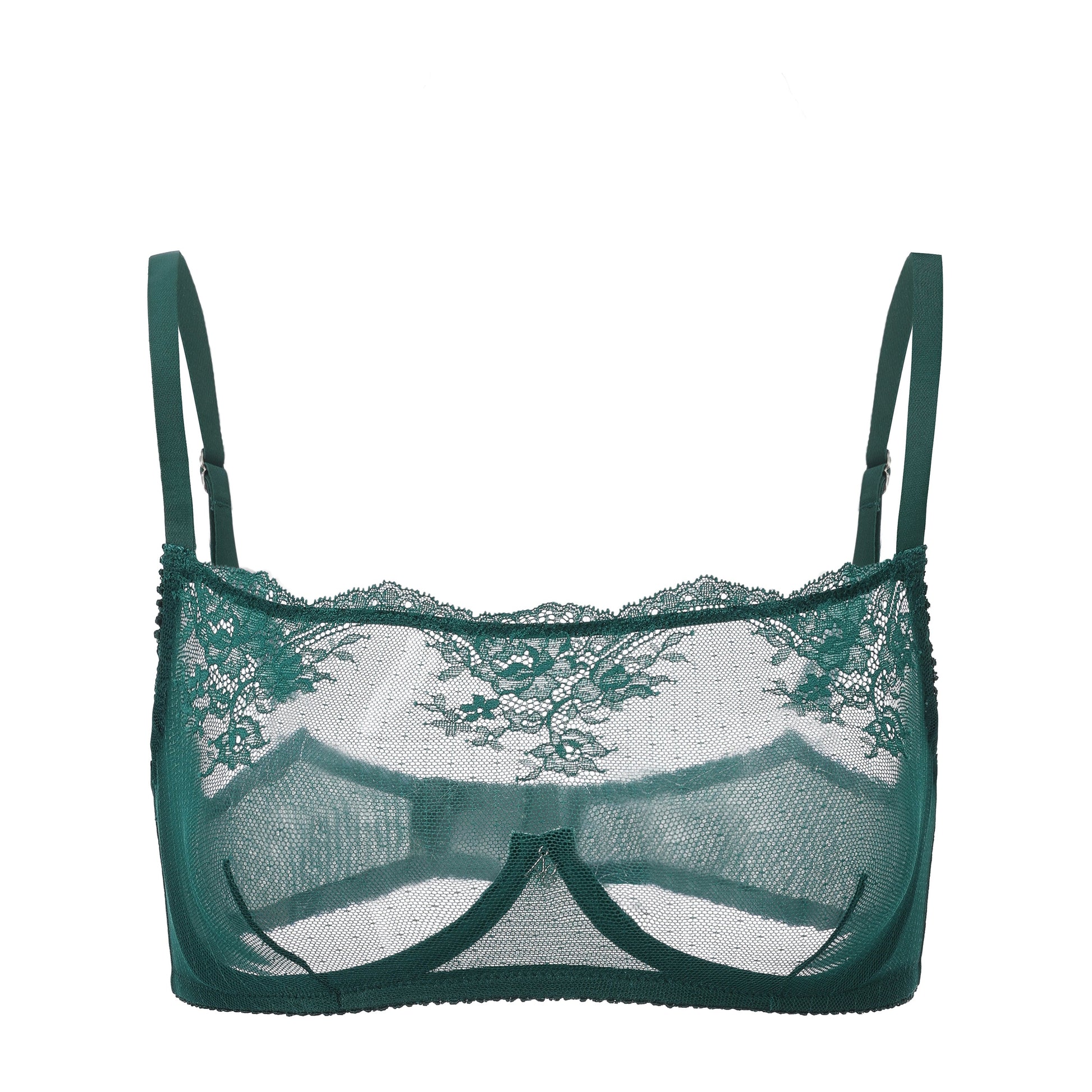 Kim High Neck Sheer Lace Underwire Bra