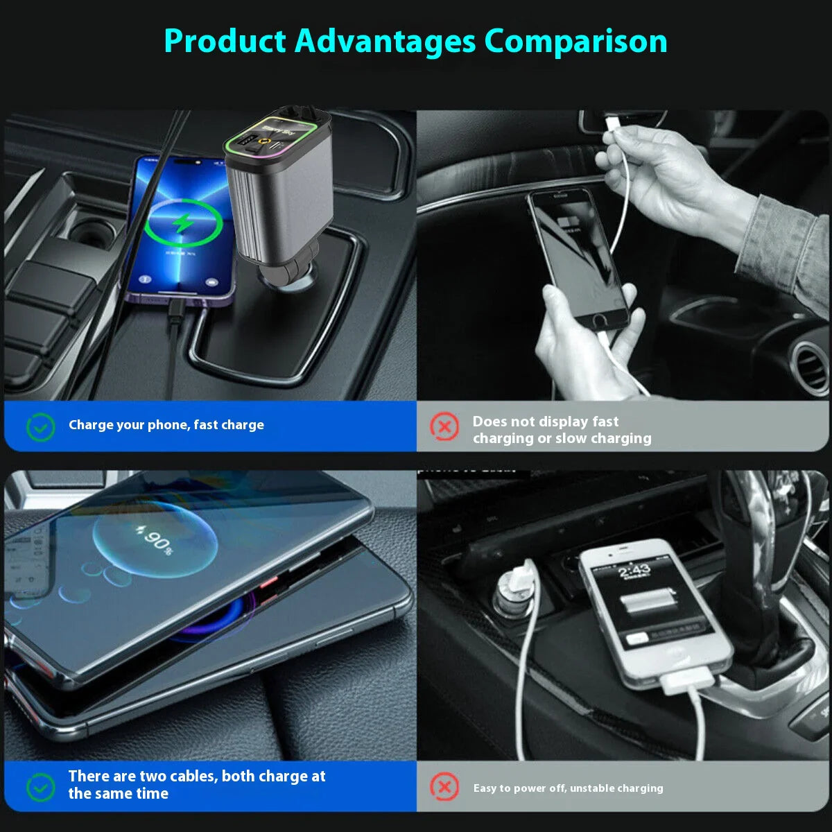 Four-in-one 120W Starry Sky Car Charger